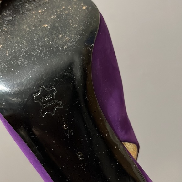🌟Bruno Magli Purple Sling Back Suede Leather Heels Sz-6 1/2 B - Picture 9 of 9